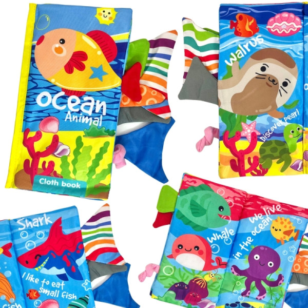 WOOPIE BABY Jūros gyvūnų uodegos knyga Medžiaga Rustling WOOPIE BABY Jūros gyvūnų uodegos knyga Medžiaga Rustling