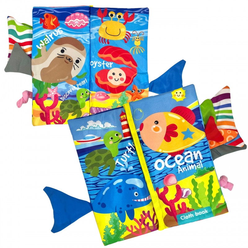 WOOPIE BABY Book with Tails of Sea Animals Material Rustling