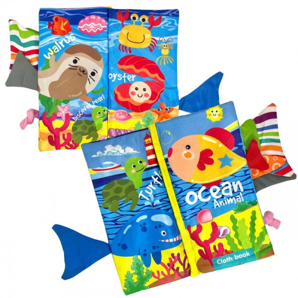 WOOPIE BABY Book with Tails of Sea Animals Material Rustling