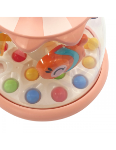 WOOPIE BABY Spalvoti gyvūnai Rožinė karuselė su kamuoliukais 2