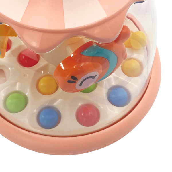 WOOPIE BABY Spalvoti gyvūnai Rožinė karuselė su kamuoliukais WOOPIE BABY Spalvoti gyvūnai Rožinė karuselė su kamuoliukais