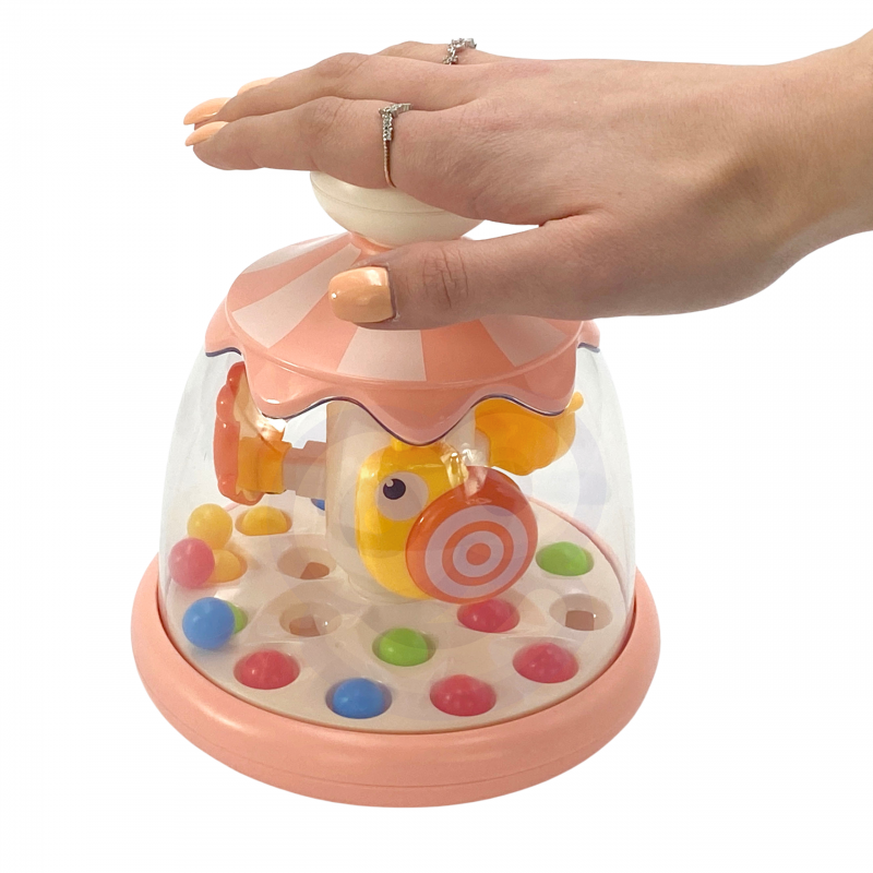 WOOPIE BABY Colorful Animals Pink Spinner with Balls Carousel