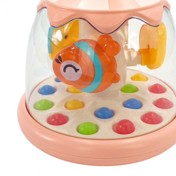 WOOPIE BABY Spalvoti gyvūnai Rožinė karuselė su kamuoliukais WOOPIE BABY Spalvoti gyvūnai Rožinė karuselė su kamuoliukais