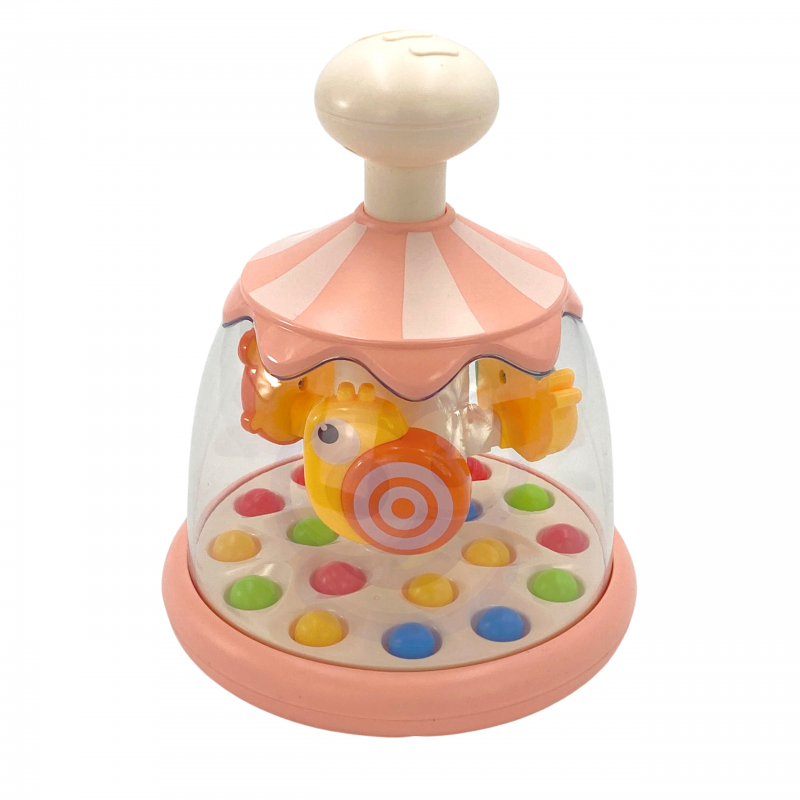 WOOPIE BABY Colorful Animals Pink Spinner with Balls Carousel