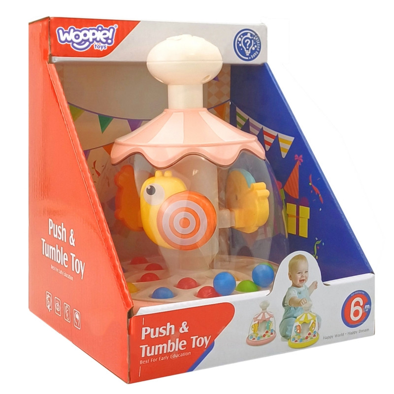 WOOPIE BABY Colorful Animals Pink Spinner with Balls Carousel
