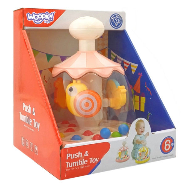 WOOPIE BABY Colorful Animals Pink Spinner with Balls Carousel