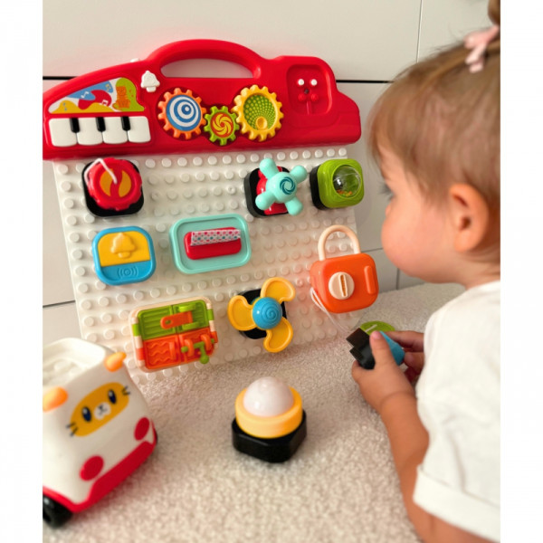 WOOPIE BABY Montessori manipuliavimo lenta Spalvotas veiklos skydelis