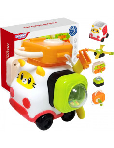 WOOPIE BABY Montessori Manipulacyjny Zestaw Konstrukcyjny Samochód Kotek 1
