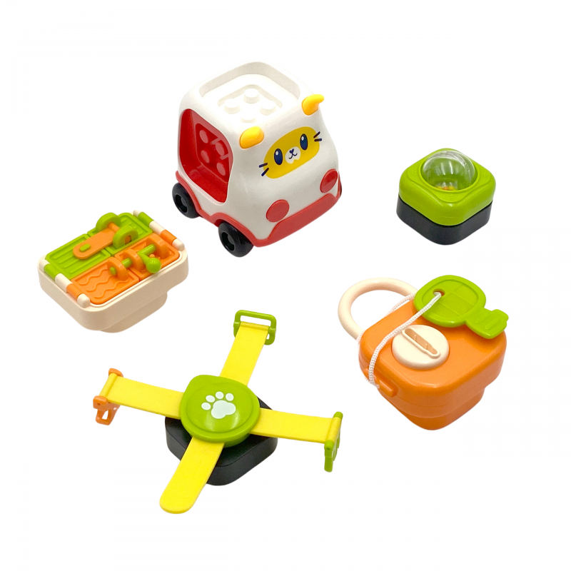 WOOPIE BABY Montessori manipuliacinis konstruktorius Automobilis Kačiukas 1