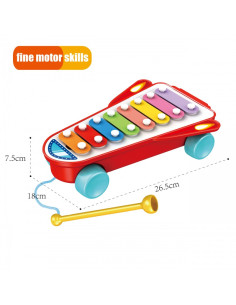 WOOPIE BABY Cymbałki Rakieta Kosmiczna Czerwona 18m+ 2
