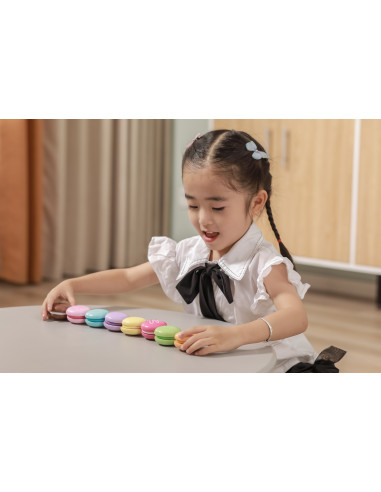 VIGA Wooden Cookies Colorful Cookies Macaroon Set 8 pcs