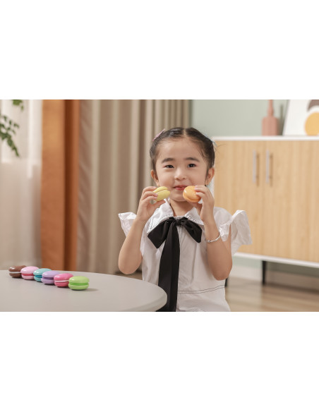 VIGA Wooden Cookies Colorful Cookies Macaroon Set 8 pcs