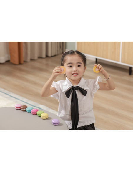 VIGA Wooden Cookies Colorful Cookies Macaroon Set 8 pcs