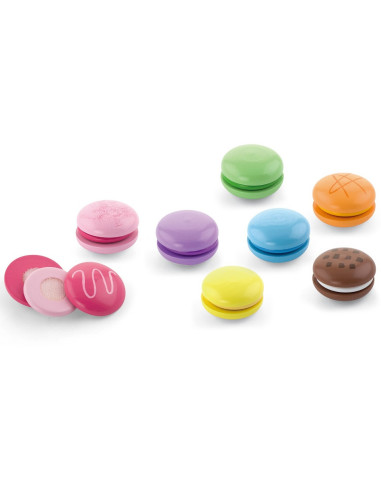 VIGA Wooden Cookies Colorful Cookies Macaroon Set 8 pcs