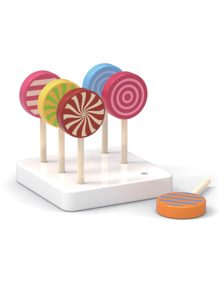 VIGA Wooden Colorful Lollipops Set of 6