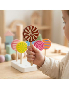VIGA Wooden Colorful Lollipops Set of 6 2