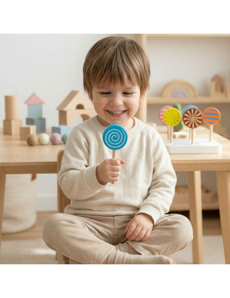 VIGA Wooden Colorful Lollipops Set of 6