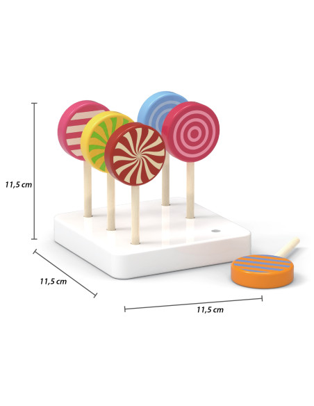 VIGA Wooden Colorful Lollipops Set of 6