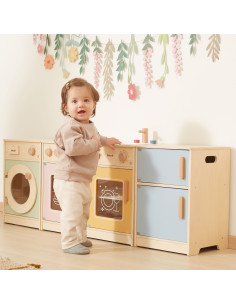 VIGA PolarB Wooden Kitchen Set XL Washing Machine Stove Dishwasher 2