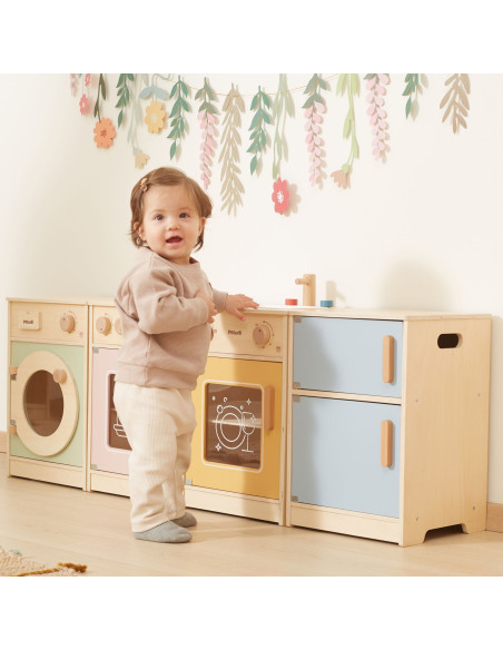 VIGA PolarB Wooden Kitchen Set XL Washing Machine Stove Dishwasher