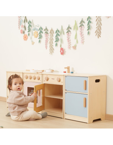 VIGA PolarB Wooden Kitchen Set XL Washing Machine Stove Dishwasher