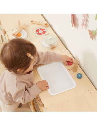 VIGA PolarB Wooden Kitchen Set XL Washing Machine Stove Dishwasher