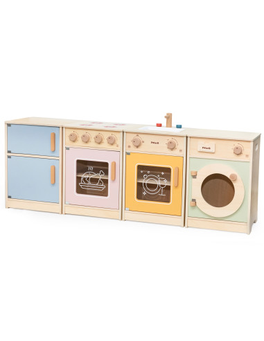 VIGA PolarB Wooden Kitchen Set XL Washing Machine Stove Dishwasher