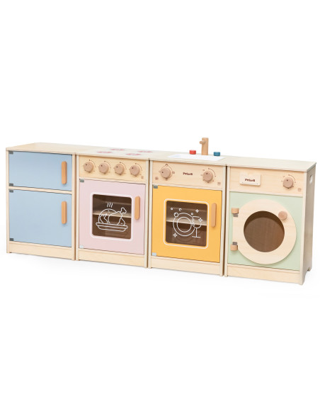 VIGA PolarB Wooden Kitchen Set XL Washing Machine Stove Dishwasher