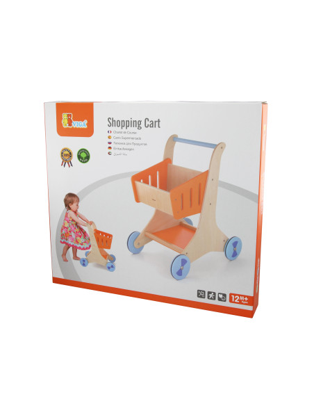 VIGA Wooden Shopping Cart