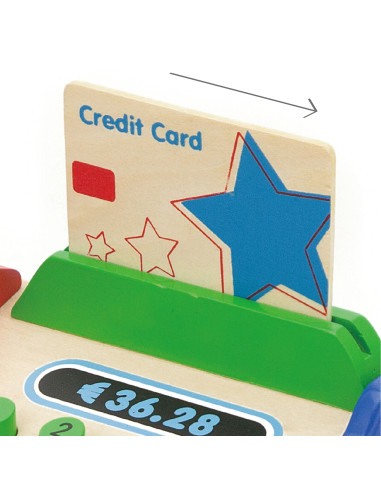 VIGA Wooden Cash Register with Montessori Scanner Accessories