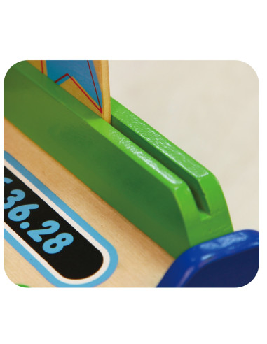 VIGA Wooden Cash Register with Montessori Scanner Accessories