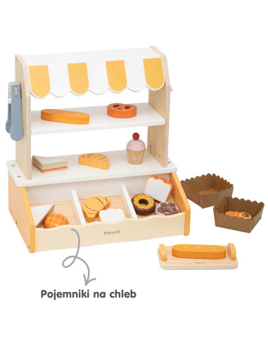 VIGA Wooden Mini Bakery Shop Baked Goods Stand 16 pcs.