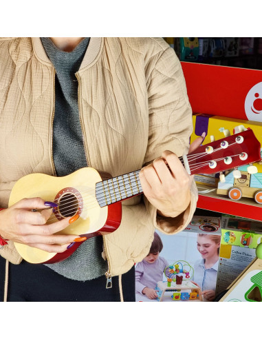 Viga Wooden Guitar for Kids Natural 21 Inches 6 Strings
