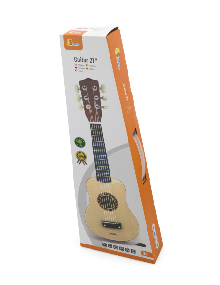 Viga Wooden Guitar for Kids Natural 21 Inches 6 Strings