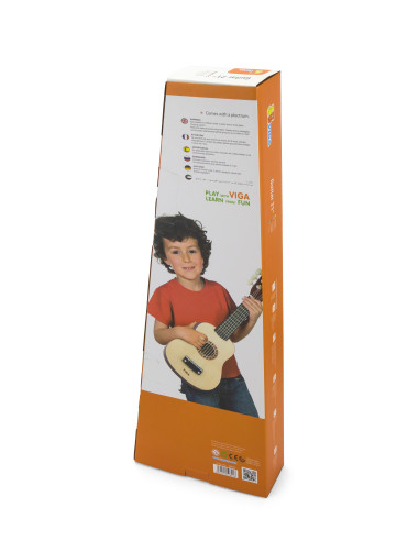 Viga Wooden Guitar for Kids Natural 21 Inches 6 Strings