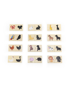 VIGA Wooden Puzzle Set Animal Match Shadow Puzzle 2