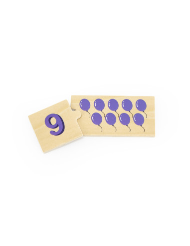 VIGA Wooden Puzzle Set Match Numbers Montessori Puzzle