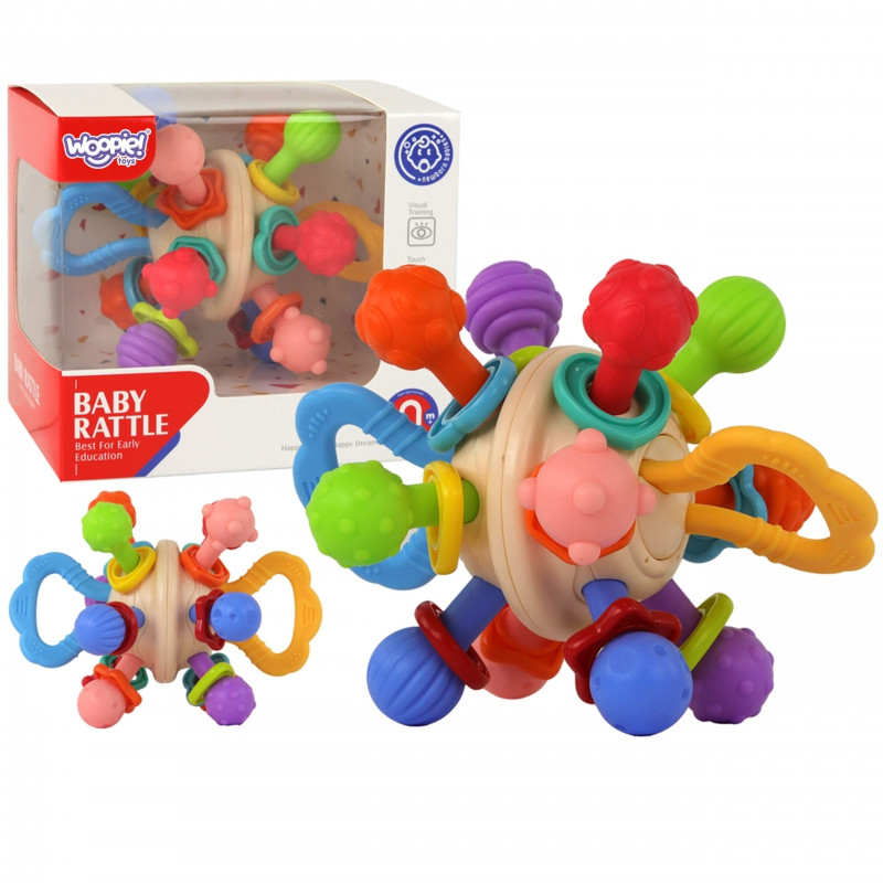 WOOPIE BABY Soft Rattle 2-in-1 Teether Sensory Toy for Babies 0m+