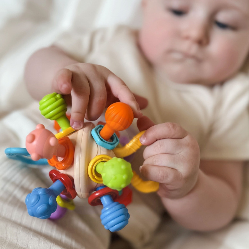 WOOPIE BABY Soft Rattle 2-in-1 Teether Sensory Toy for Babies 0m+