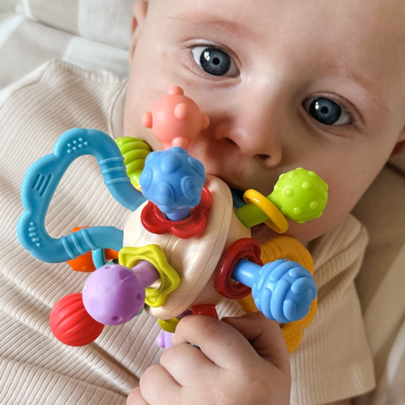 WOOPIE BABY Soft Rattle 2-in-1 Teether Sensory Toy for Babies 0m+
