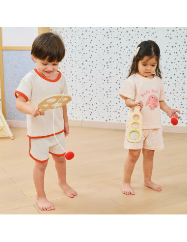 VIGA Wooden Catch the Ball Scoring Paddle Set