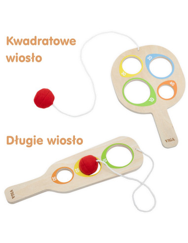 VIGA Wooden Catch the Ball Scoring Paddle Set