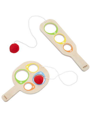 VIGA Wooden Catch the Ball Scoring Paddle Set