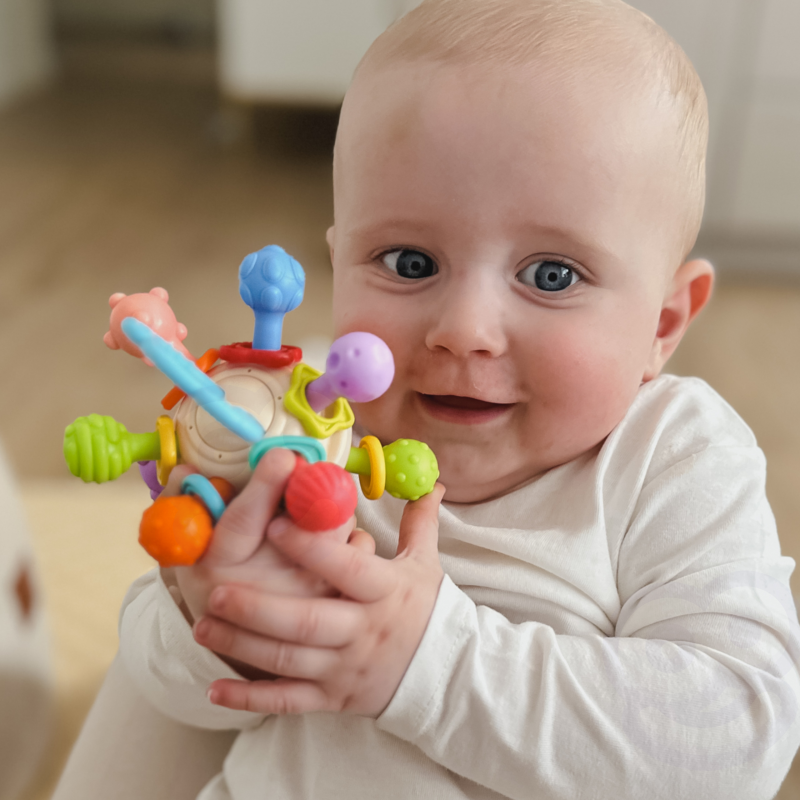 WOOPIE BABY Soft Rattle 2-in-1 Teether Sensory Toy for Babies 0m+