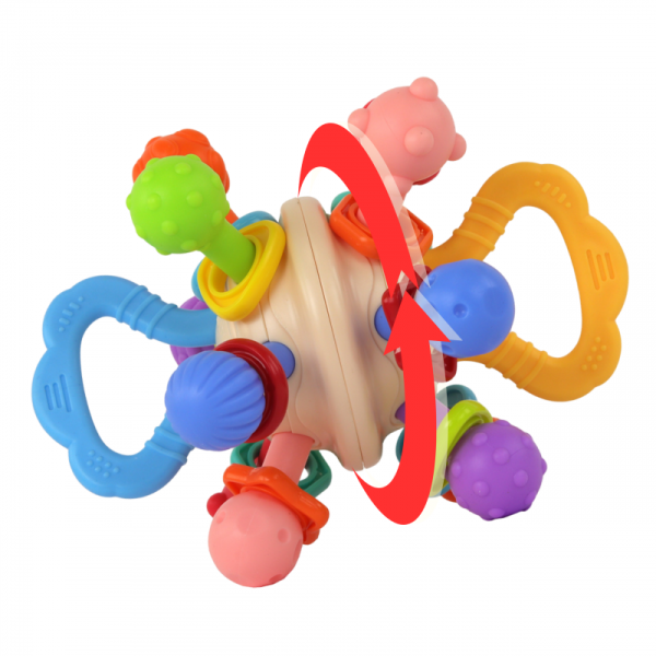 WOOPIE BABY Soft Rattle 2-in-1 Teether Sensory Toy for Babies 0m+