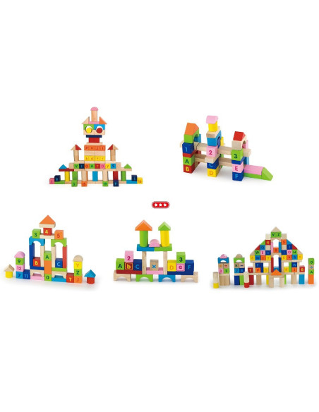 VIGA Wooden Educational Blocks 100 pcs. Numbers and Letters