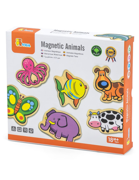 VIGA Wooden Magnets Animals set of 20 pieces