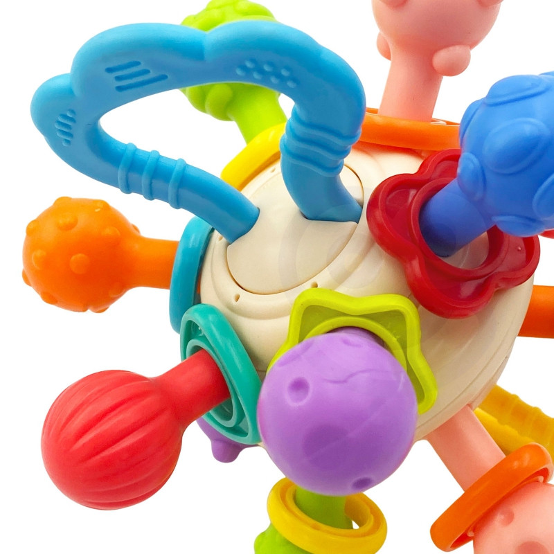 WOOPIE BABY Soft Rattle 2in1 Teether Sensory Toy for Babies 0m+