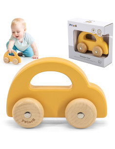 VIGA PolarB Wooden Push Car Yellow
