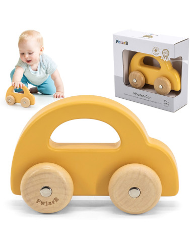 VIGA PolarB Wooden Push Car Yellow